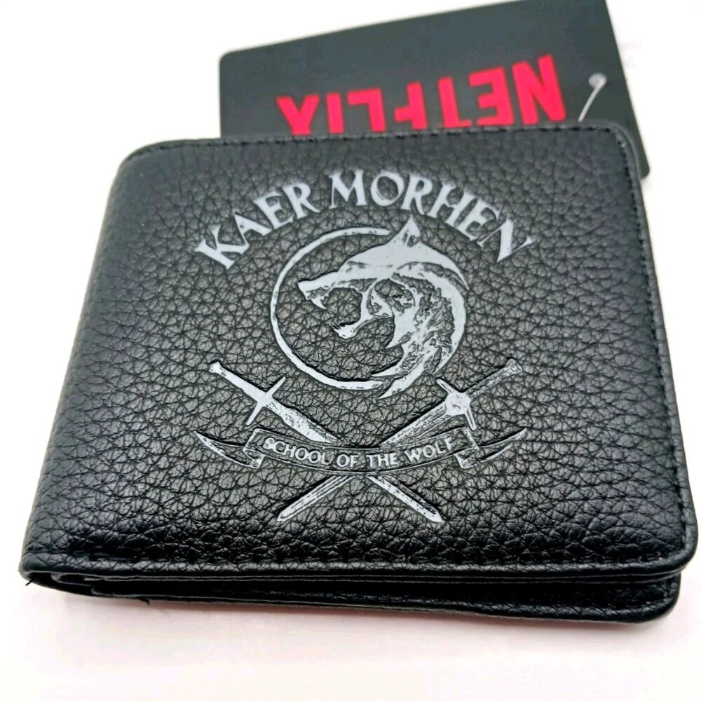 The Witcher Kaer Morhen Logo Bifold Wallet -New With Tags Black
